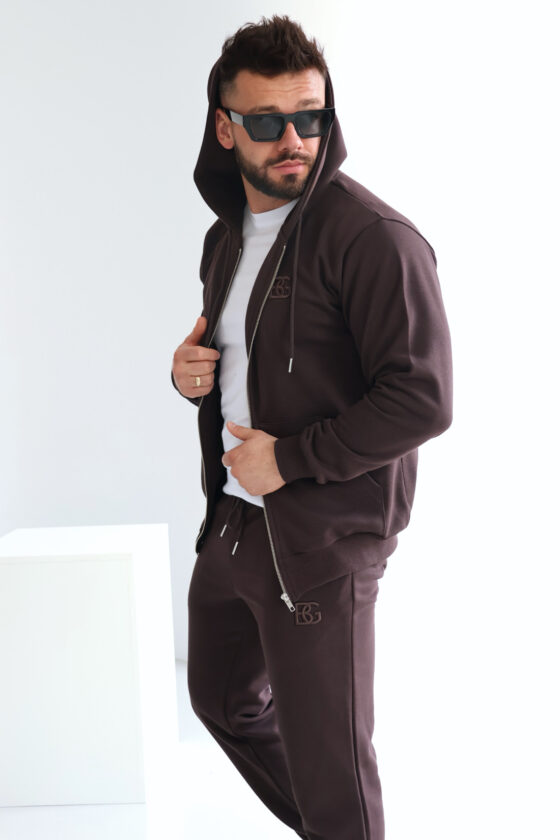Bluza męska rozpinana gorzka czekolada – BG ZIPPY