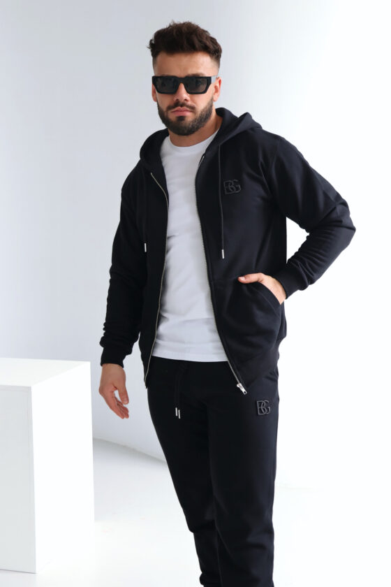 Bluza męska rozpinana czarna – BG ZIPPY