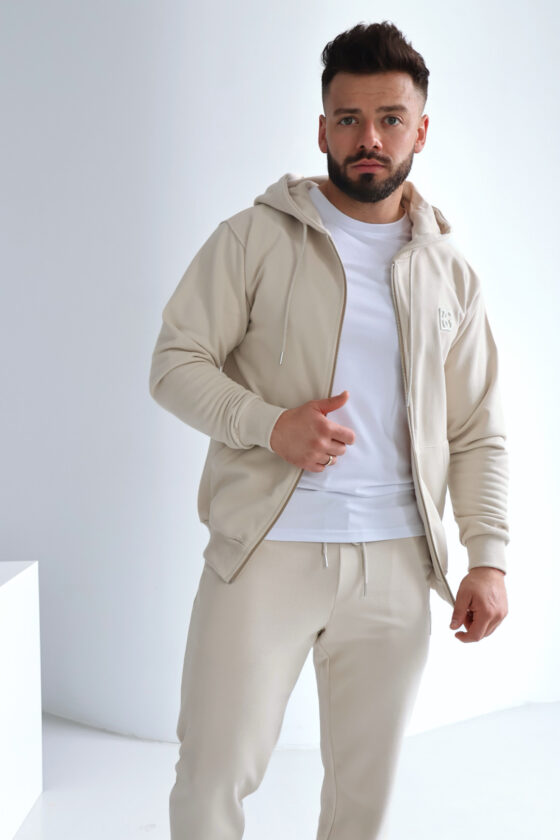 Bluza męska rozpinana jasny beż – BG ZIPPY