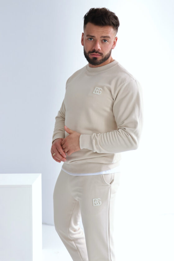 Bluza męska bez kaptura jasny beż – BG BASIC
