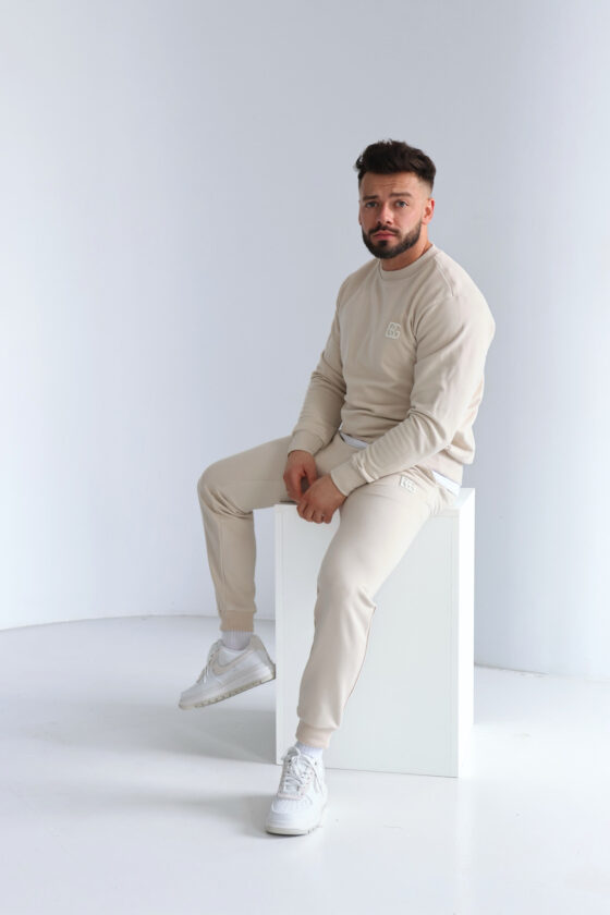 Bluza męska bez kaptura jasny beż – BG BASIC