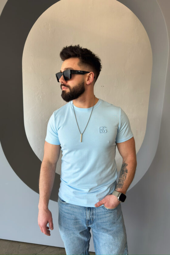 T-shirt męski błękit – BG BOND