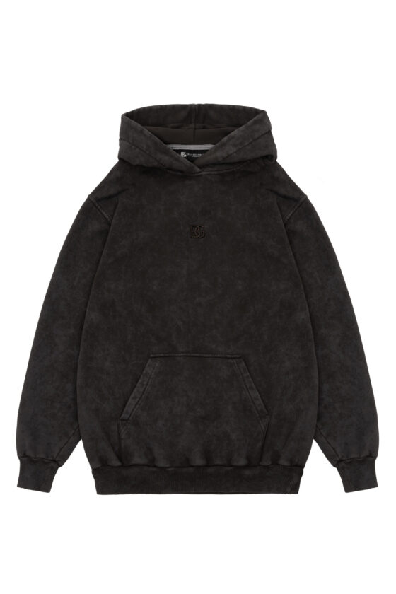 Bluza damska lekko oversize z podwójnym kapturem BG SIENNA – gorzka czekolada
