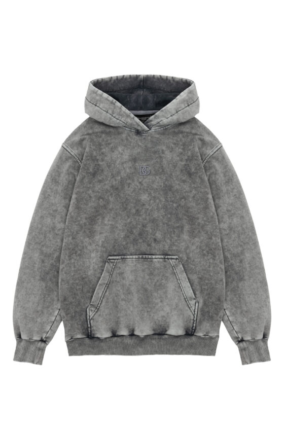 Bluza damska lekko oversize z podwójnym kapturem BG SIENNA – szary