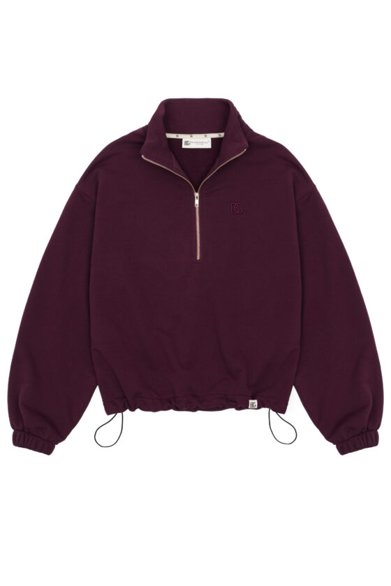 Bluza damska half-zip ze stójką BG PIVOT – bordo