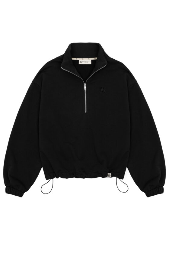 Bluza damska half-zip ze stójką BG PIVOT – czarny