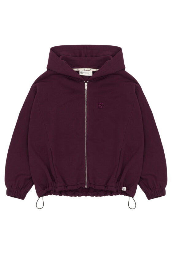 Bluza damska rozpinana z kapturem BG SHELL – bordo