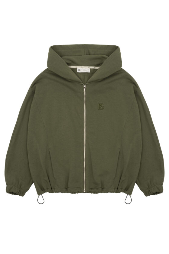 Bluza damska rozpinana z kapturem BG SHELL – oliwka