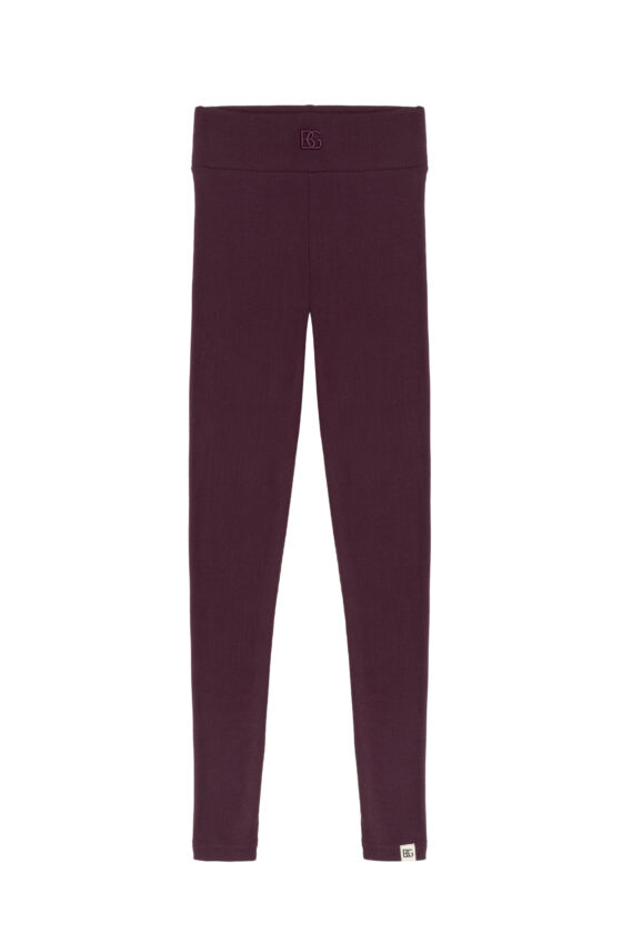 Legginsy damskie prążkowane z wysokim stanem BG SCULPT – bordo