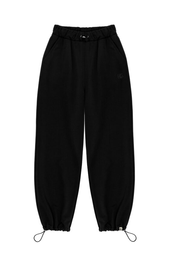 Spodnie dresowe damskie z gumosznurkami BG VOLUME – czarny