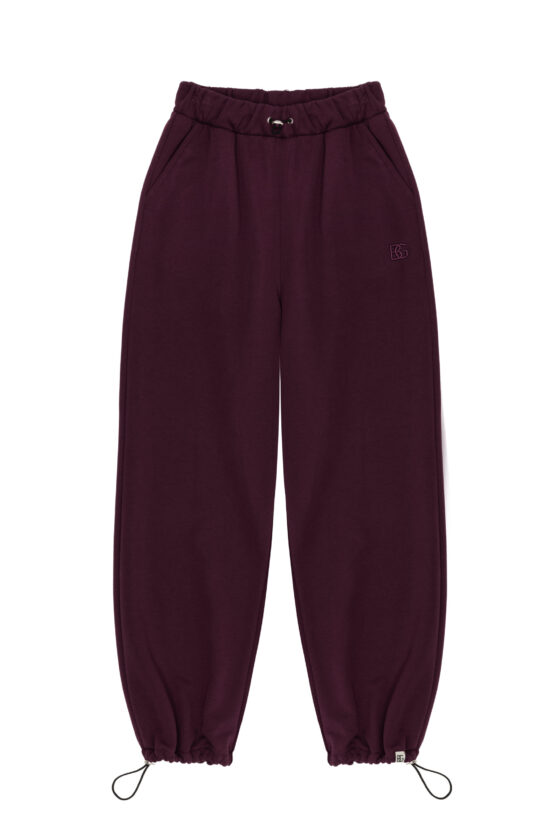Spodnie dresowe damskie z gumosznurkami BG VOLUME – bordo